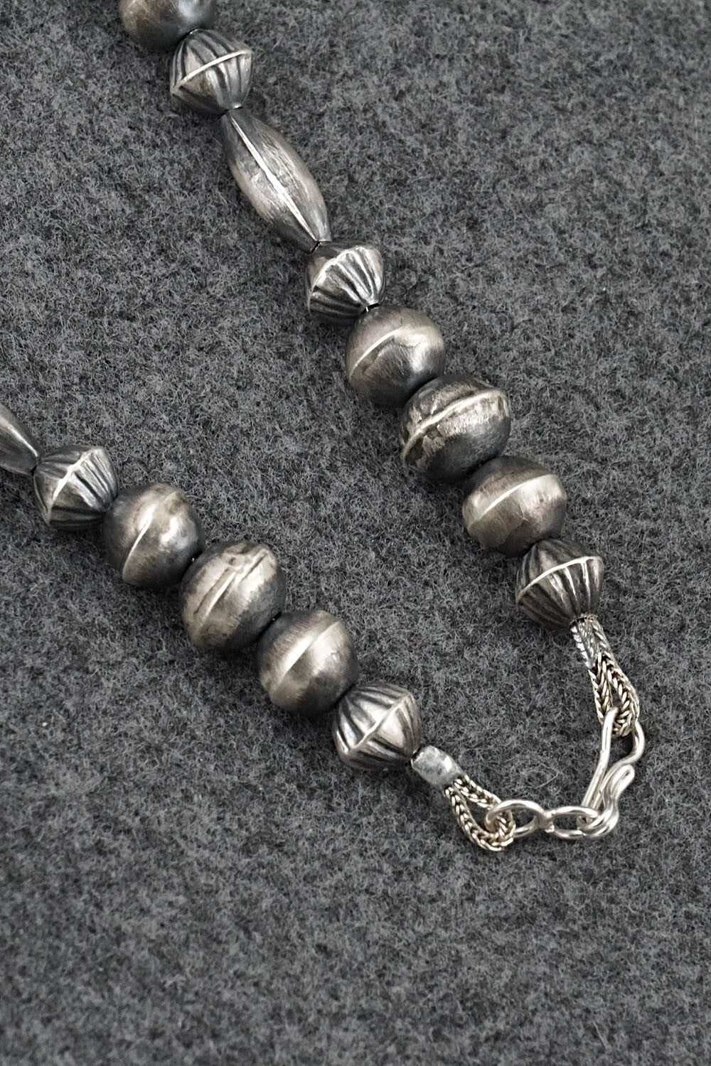 Sterling Silver Navajo Pearl Necklace 26" - Vintage