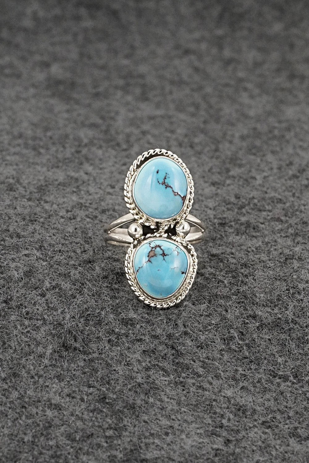 Turquoise & Sterling Silver Ring - Eugene Gruber - Size 6