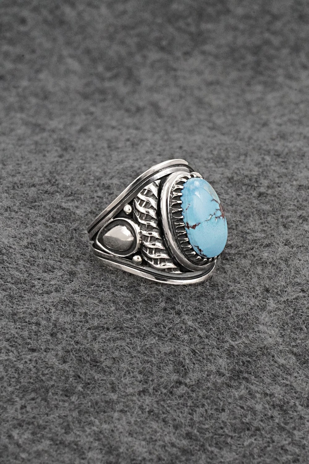 Turquoise & Sterling Silver Ring - Derrick Gordon - Size 7