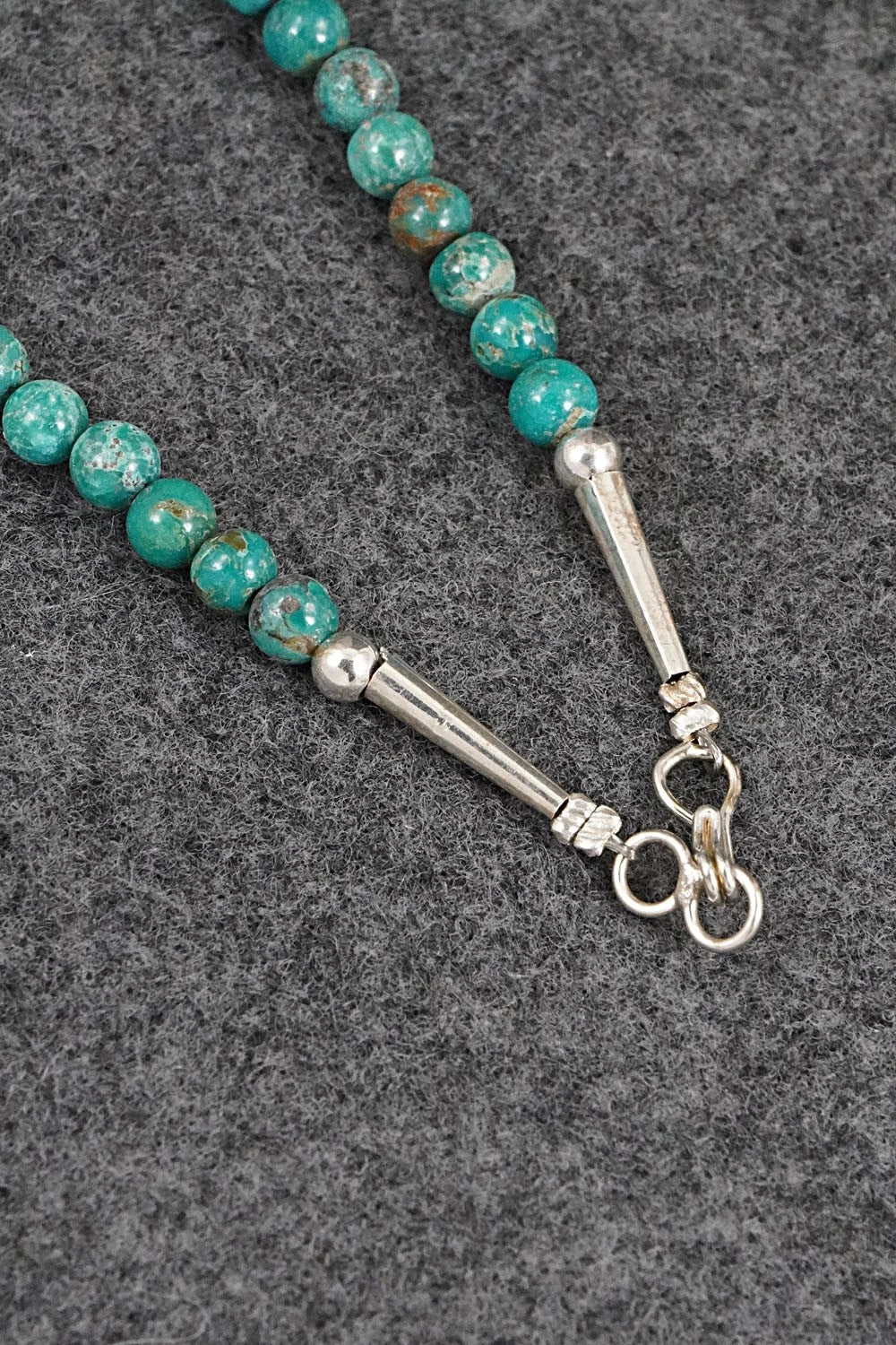 Turquoise & Sterling Silver Necklace 18" - Doreen Jake