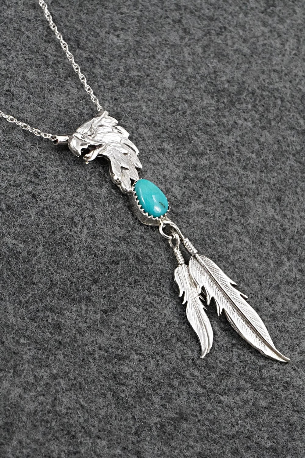Turquoise & Sterling Silver Necklace - Genevieve Francisco