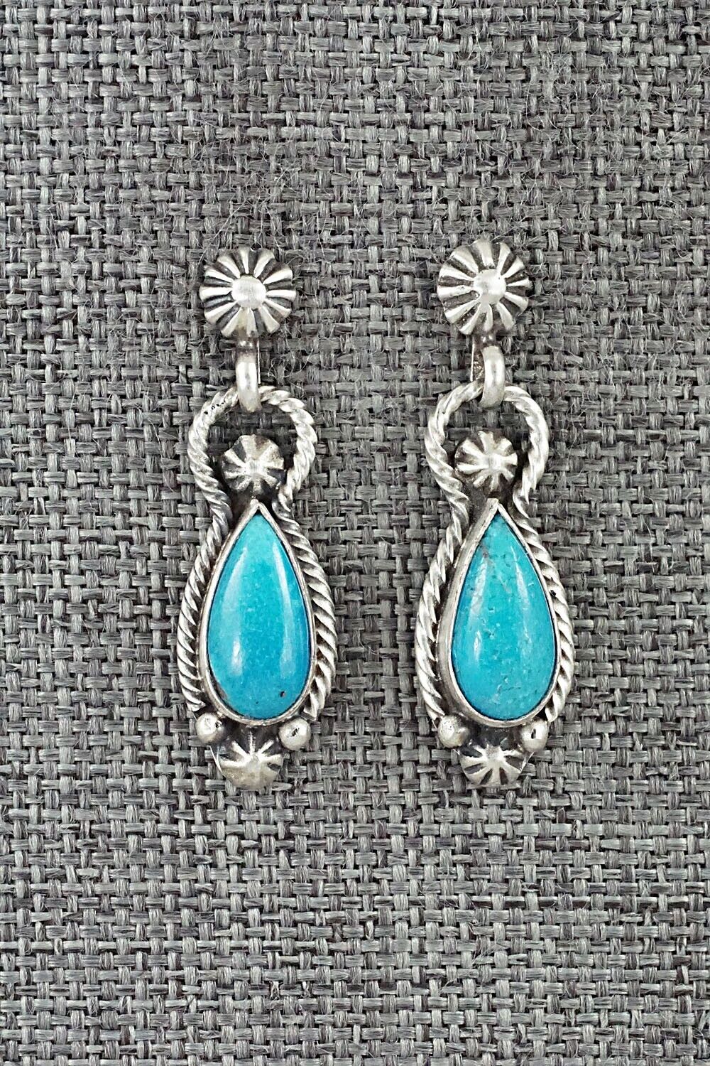 Turquoise & Sterling Silver Earrings - Verley Betone