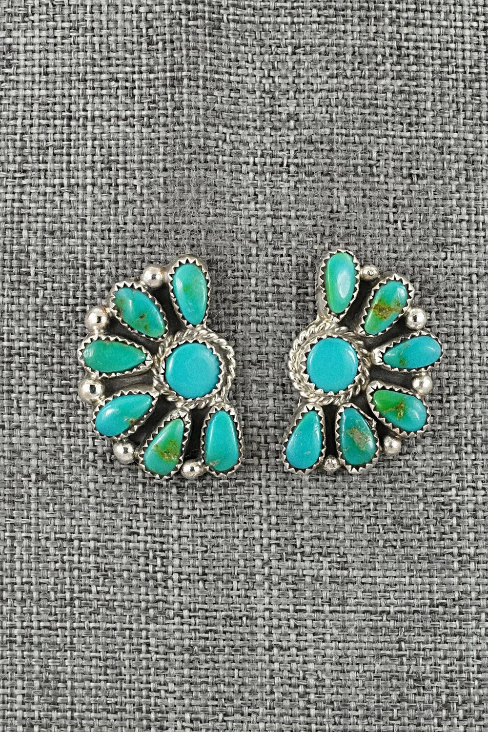 Turquoise & Sterling Silver Earrings - Justina Wilson