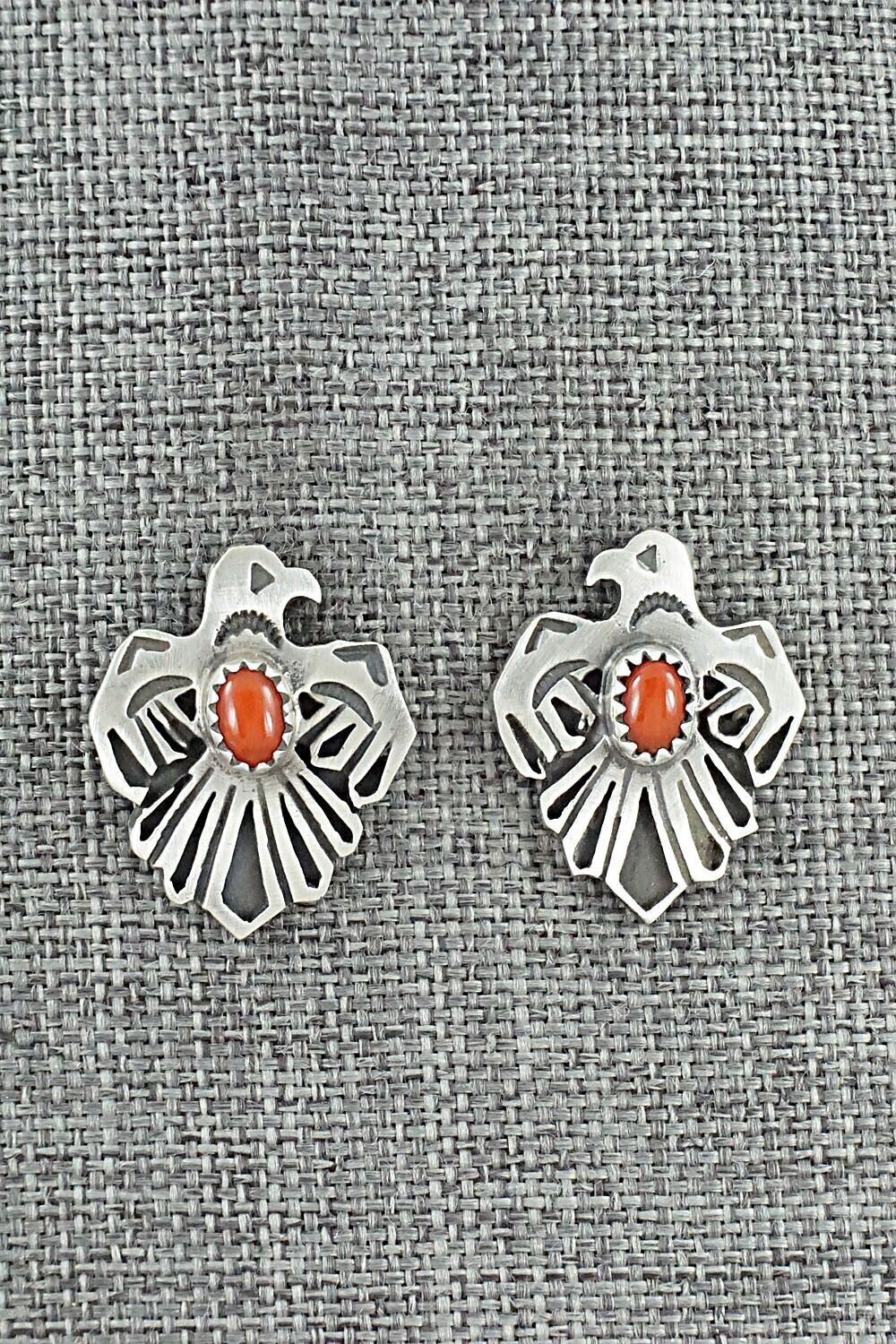 Coral & Sterling Silver Earrings - Paige Gordon