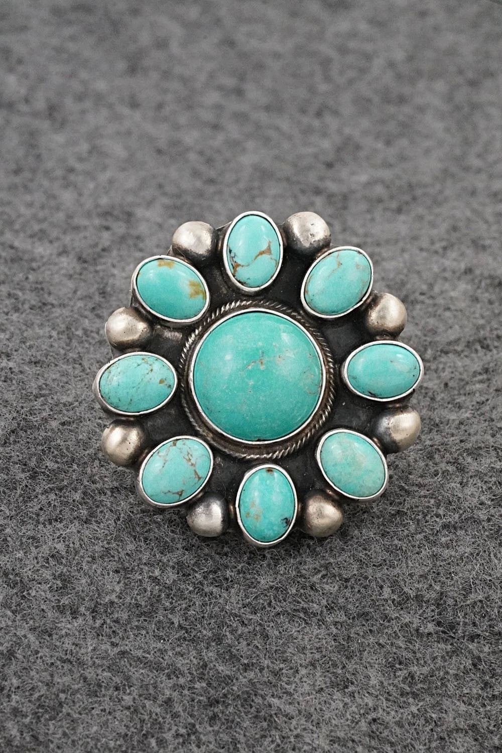 Turquoise & Sterling Silver Ring - Kathleen Livingston - Size Adjustable