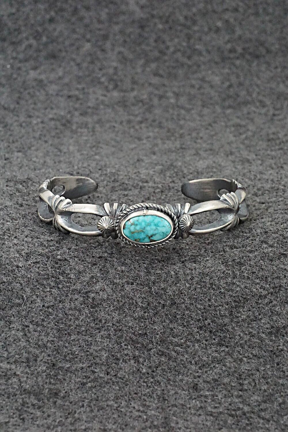 Turquoise & Sterling Silver Bracelet - Harrison Bitsue