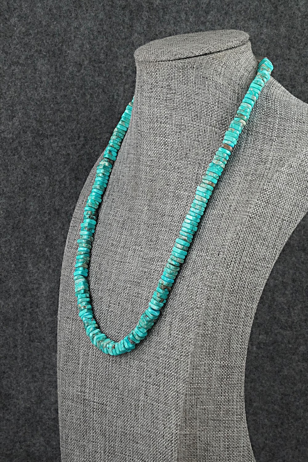Turquoise & Sterling Silver Necklace 19" - Doreen Jake