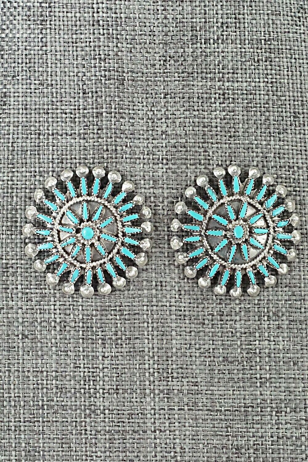 Turquoise & Sterling Silver Earrings - Vincent Johnson