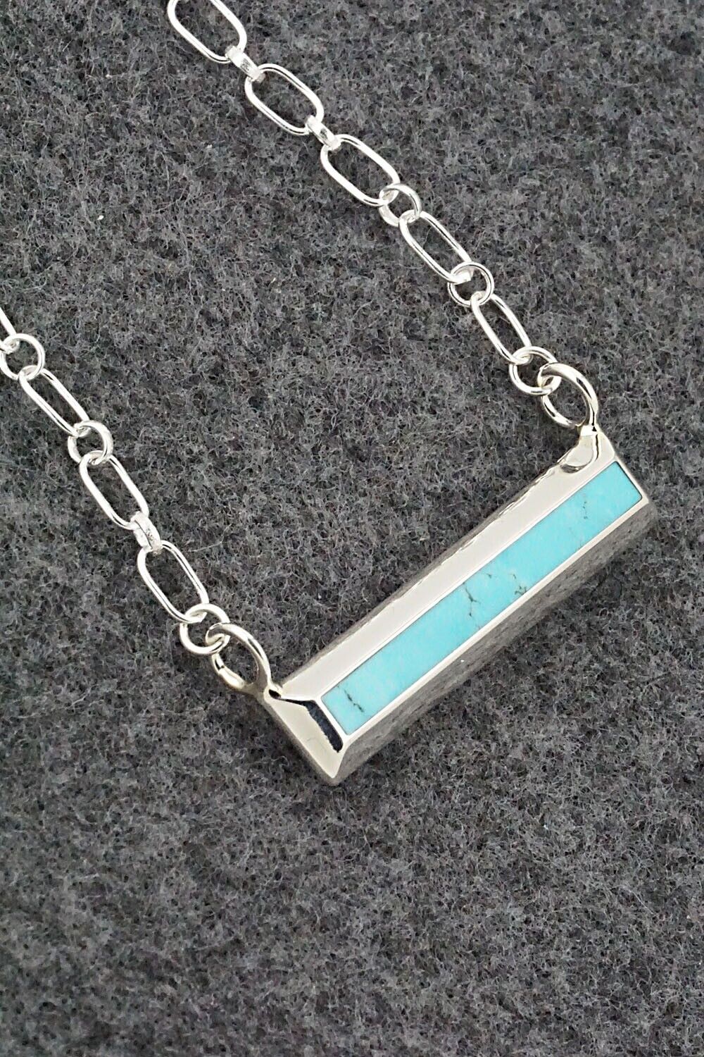 Turquoise & Sterling Silver Necklace - Troy Natachu