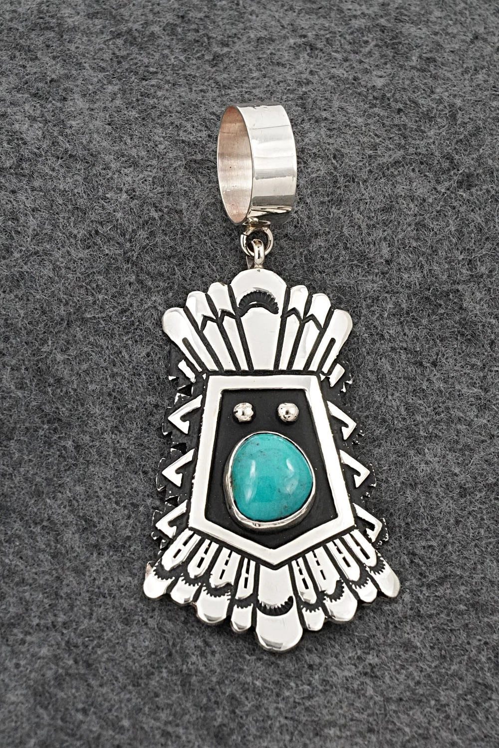 Turquoise & Sterling Silver Pendant - Rosita Singer