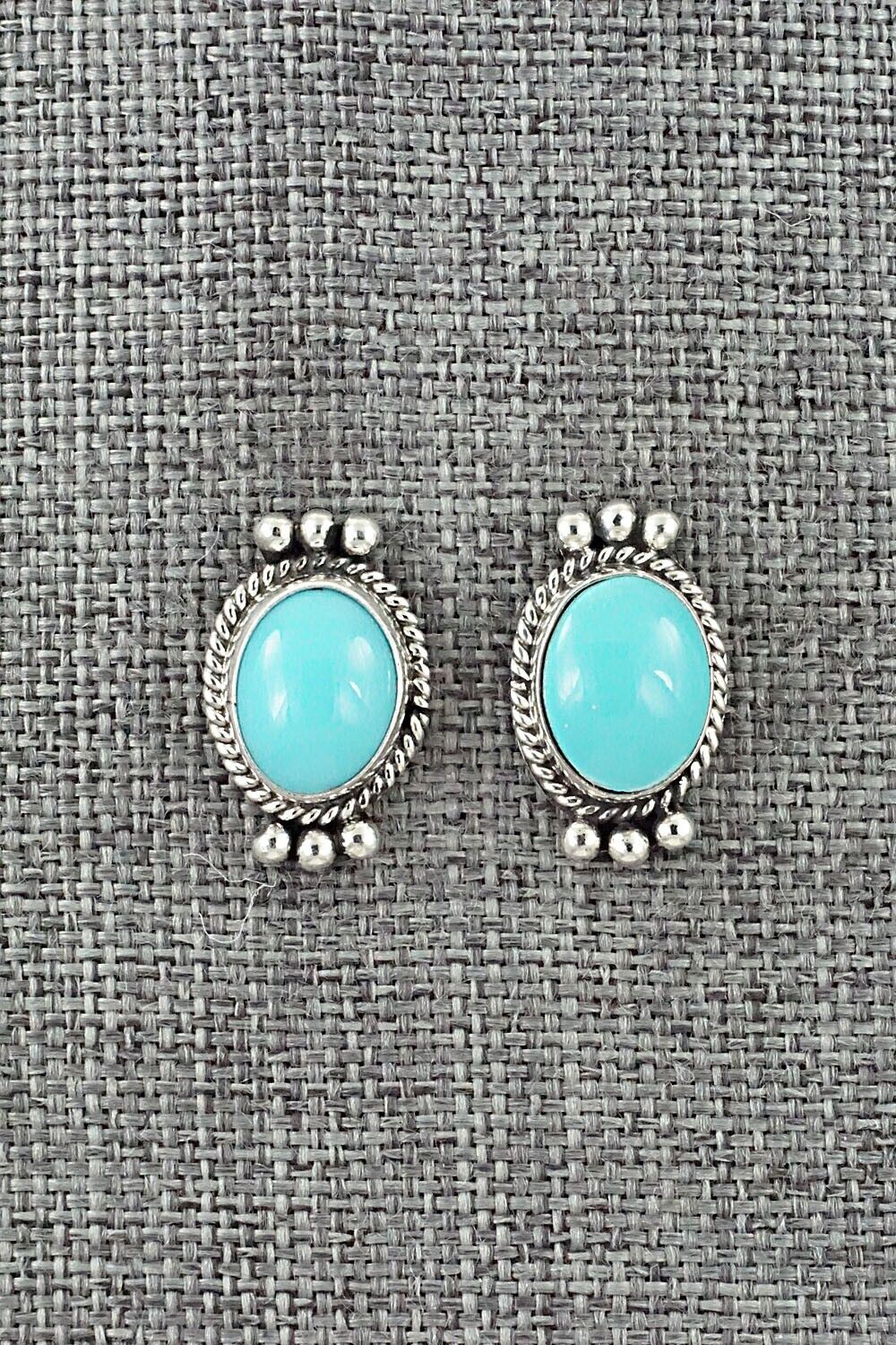 Turquoise & Sterling Silver Earrings - Rena Begay