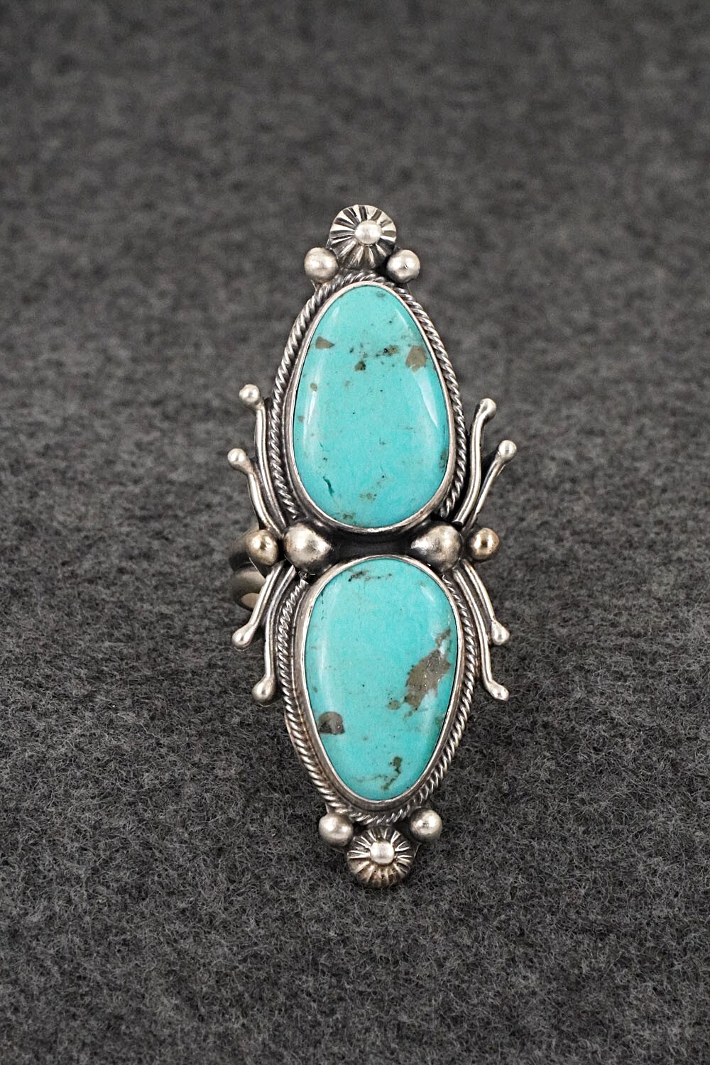 Turquoise & Sterling Silver Ring - Kathleen Livingston - Size 7 Adj.