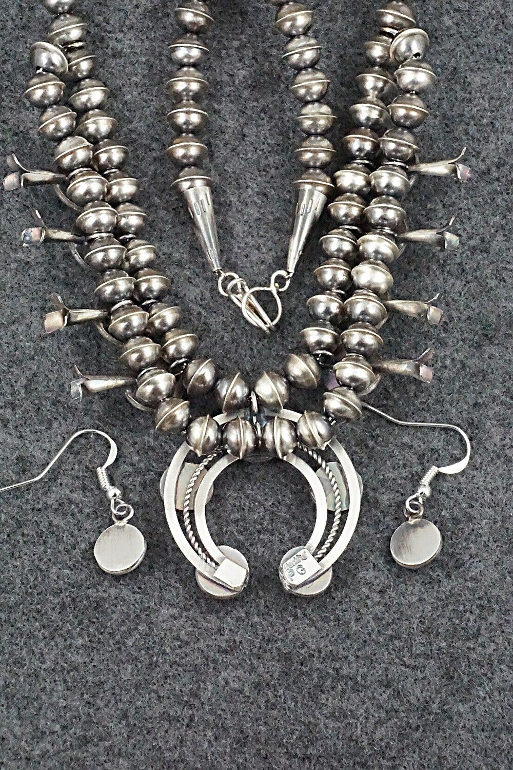 Turquoise & Sterling Silver Mini Squash Blossom Set - Phil Garcia
