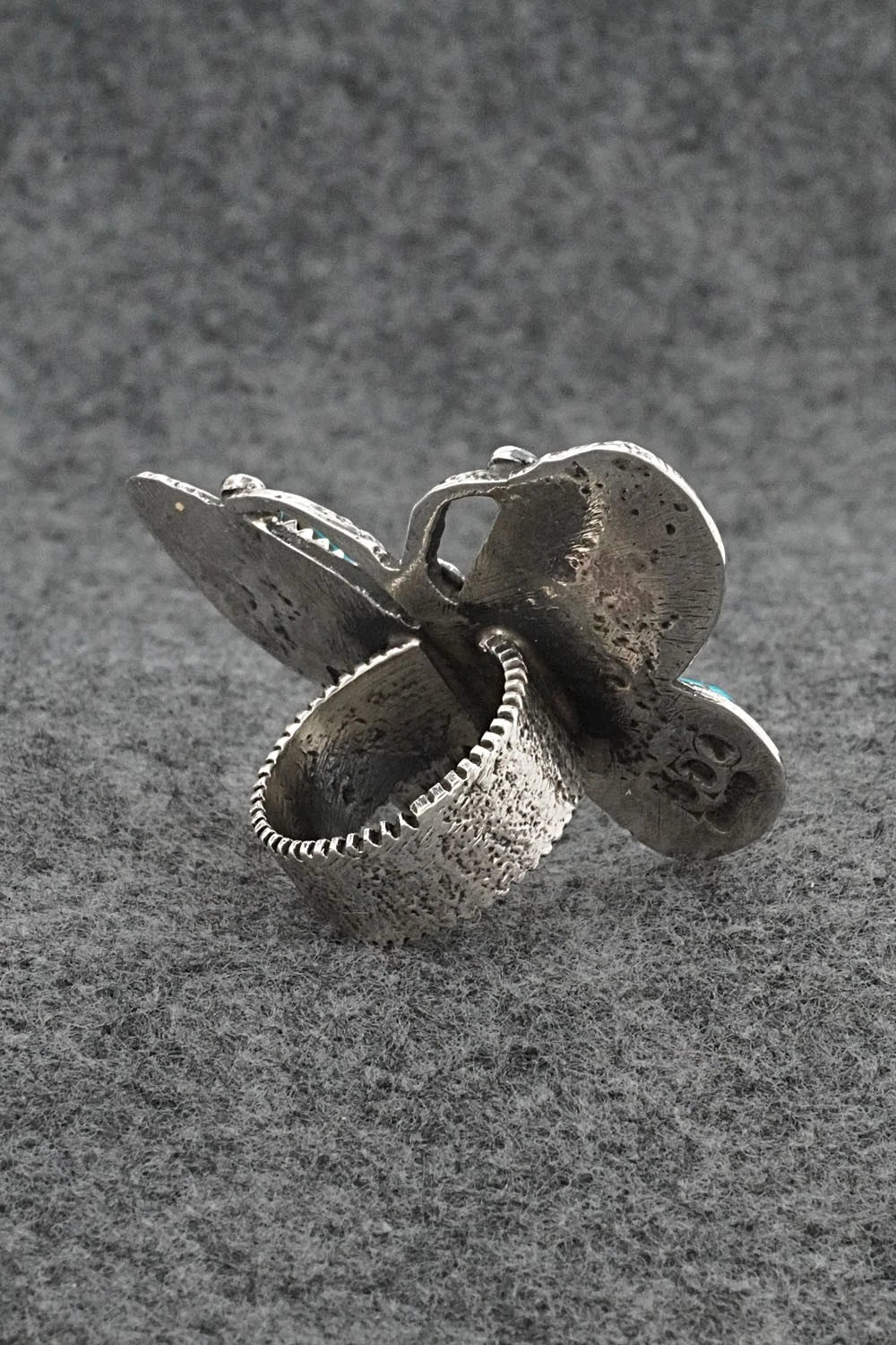 Turquoise & Sterling Silver Ring - Dymitri Arviso - Size 8