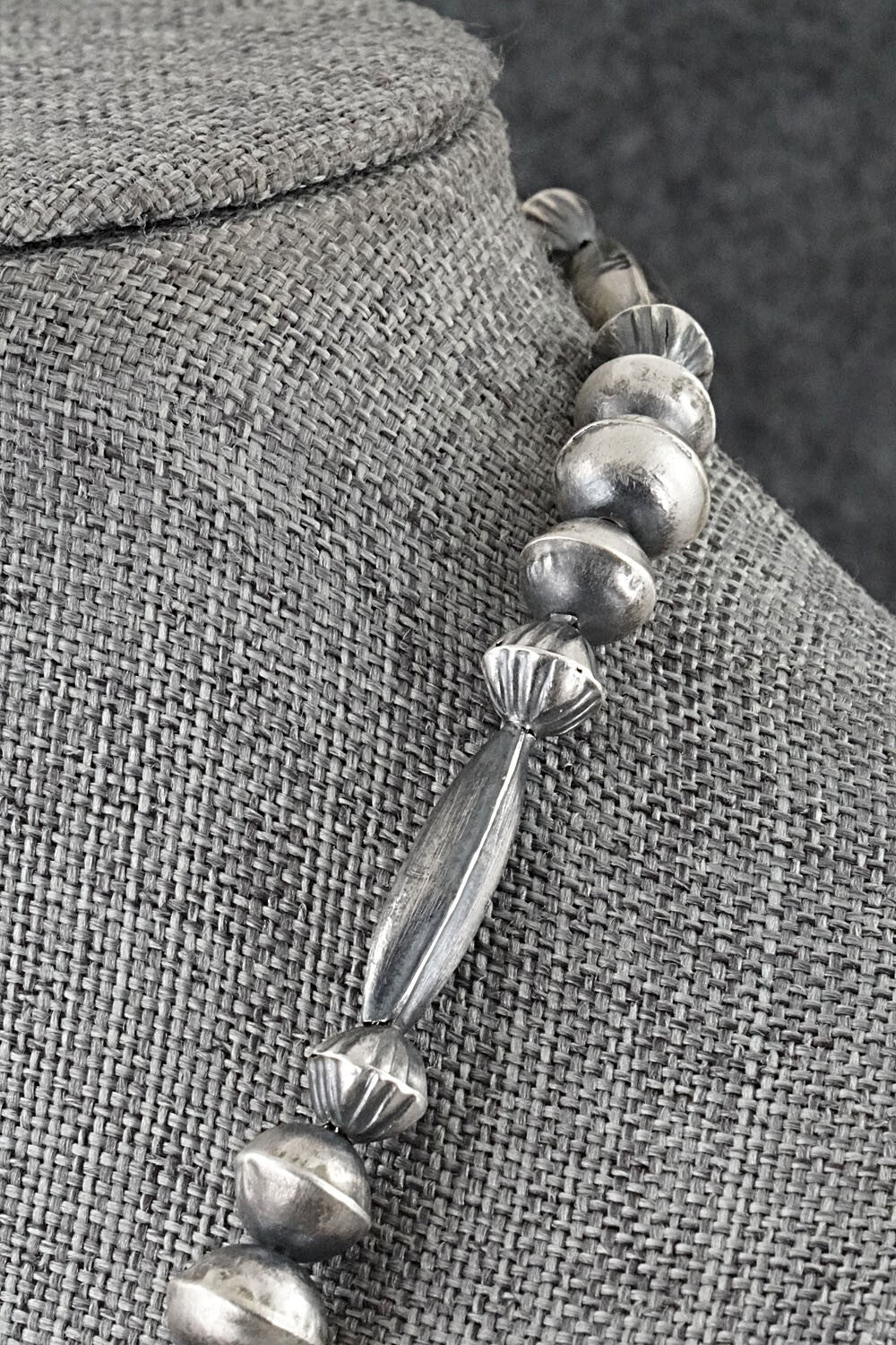 Sterling Silver Navajo Pearl Necklace 28" - Vintage