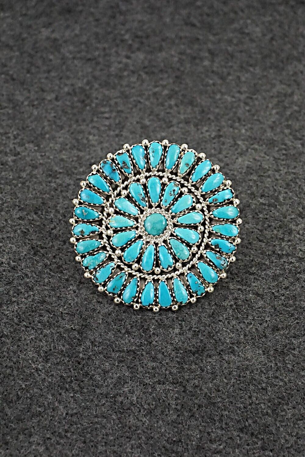 Turquoise & Sterling Silver Ring - Justin Wilson - Size 7.25