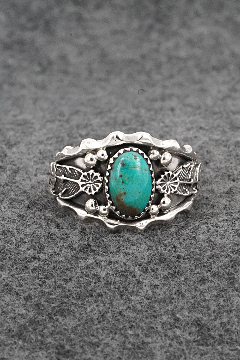 Turquoise & Sterling Silver Ring - Genevieve Francisco - Size 13.5