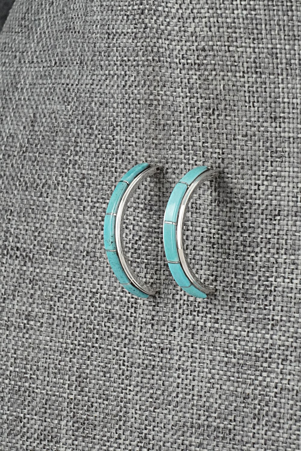 Turquoise & Sterling Silver Earrings - Gloria Waatsa