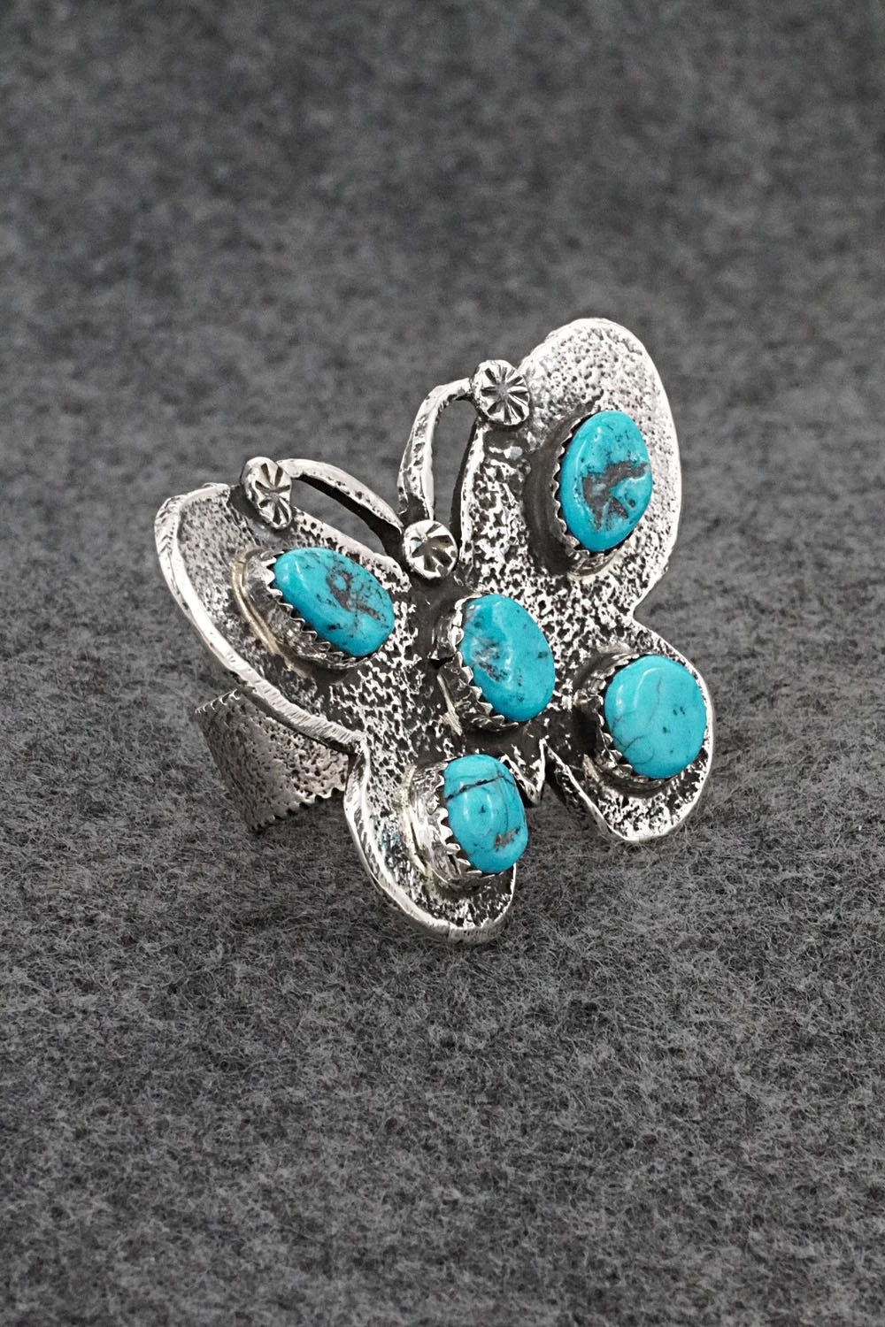 Turquoise & Sterling Silver Ring - Dymitri Arviso - Size 8