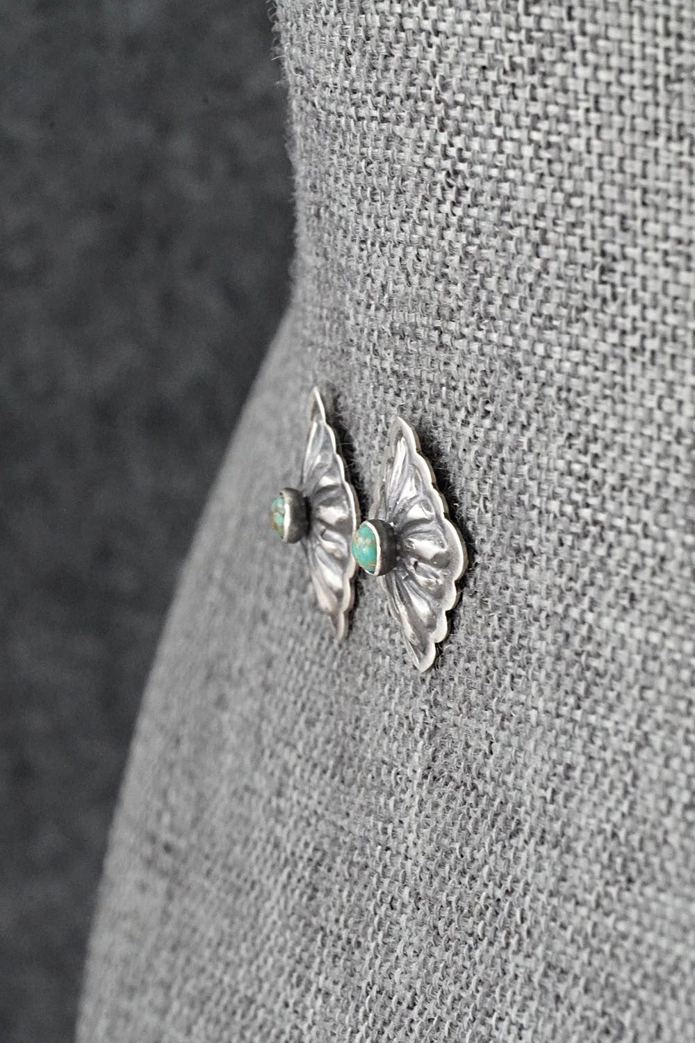 Turquoise & Sterling Silver Earrings - Terry Charlie