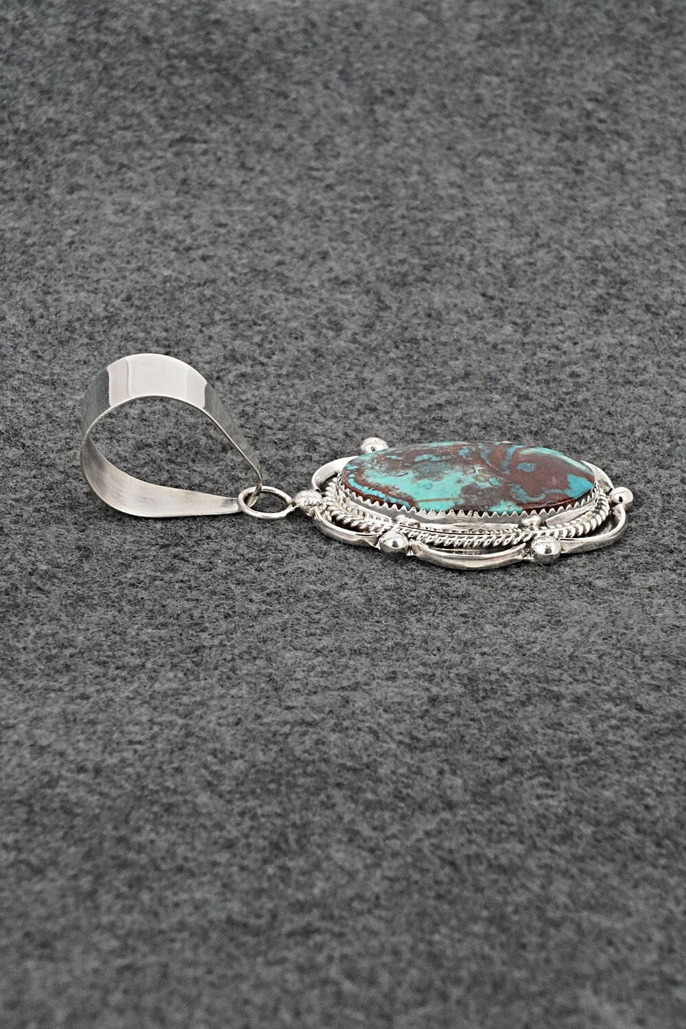 Turquoise & Sterling Silver Pendant - Leslie Nez