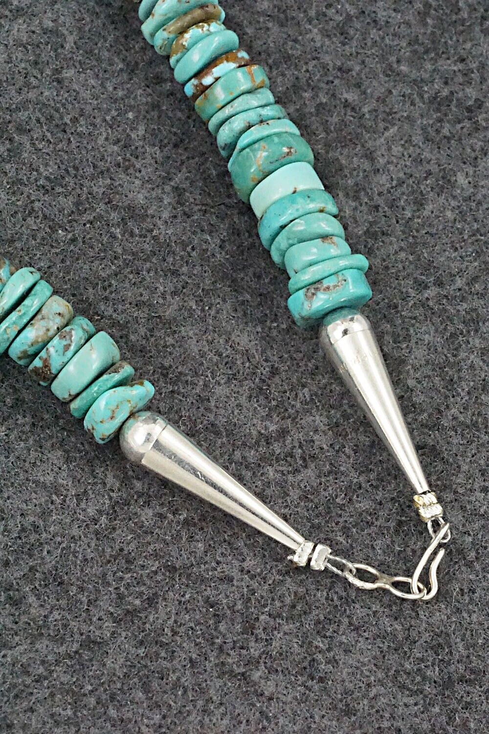 Turquoise & Sterling Silver Necklace 18" - Doreen Jake