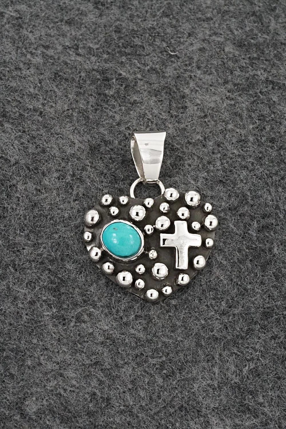 Turquoise & Sterling Silver Pendant - Raymond Coriz
