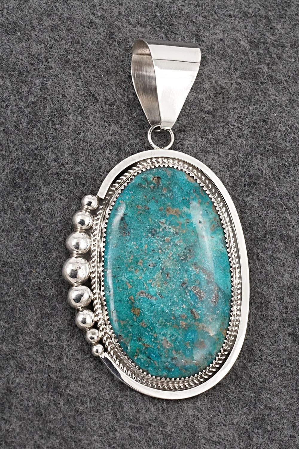 Turquoise & Sterling Silver Pendant - Leslie Nez
