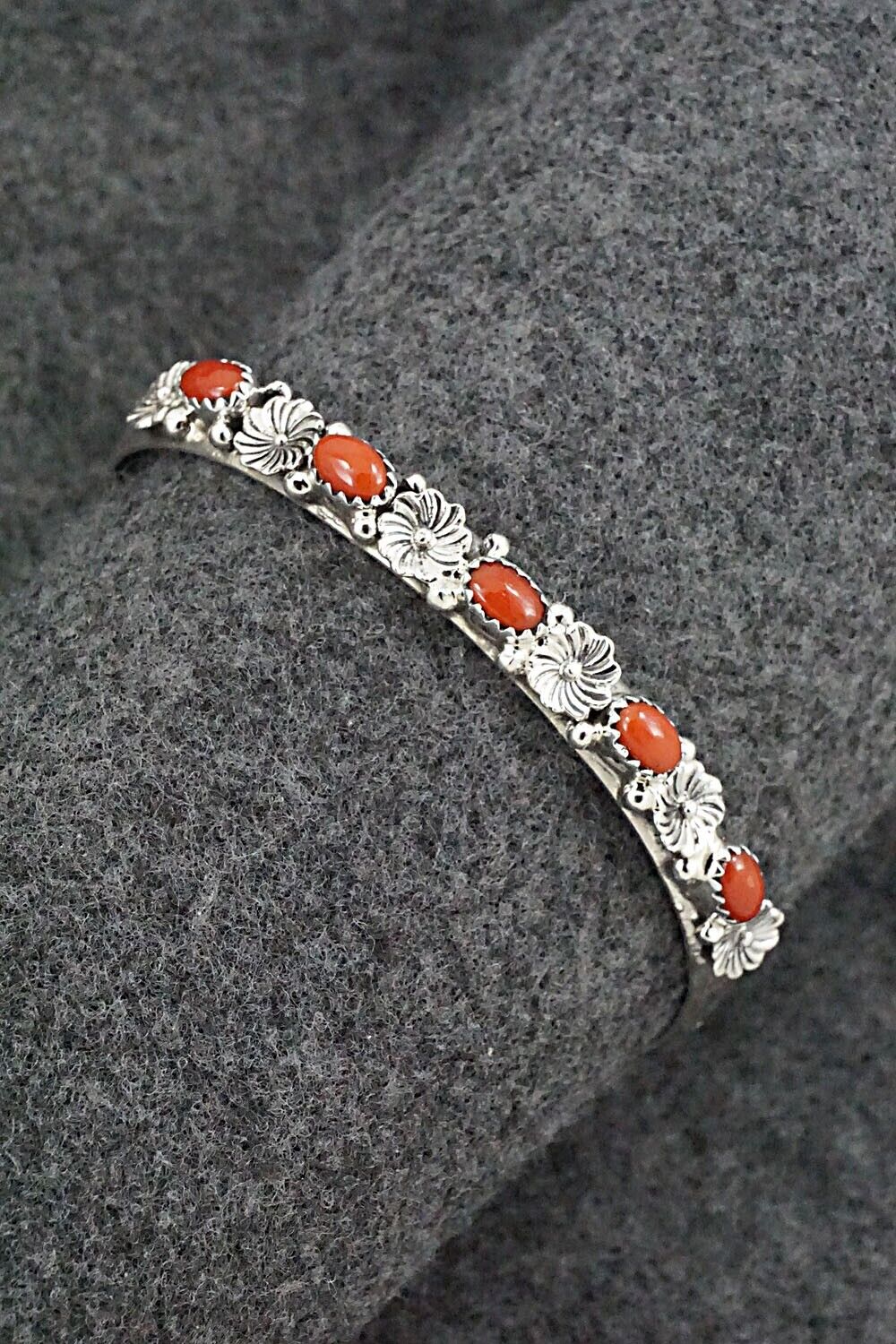 Coral & Sterling Silver Bracelet - Harris Largo