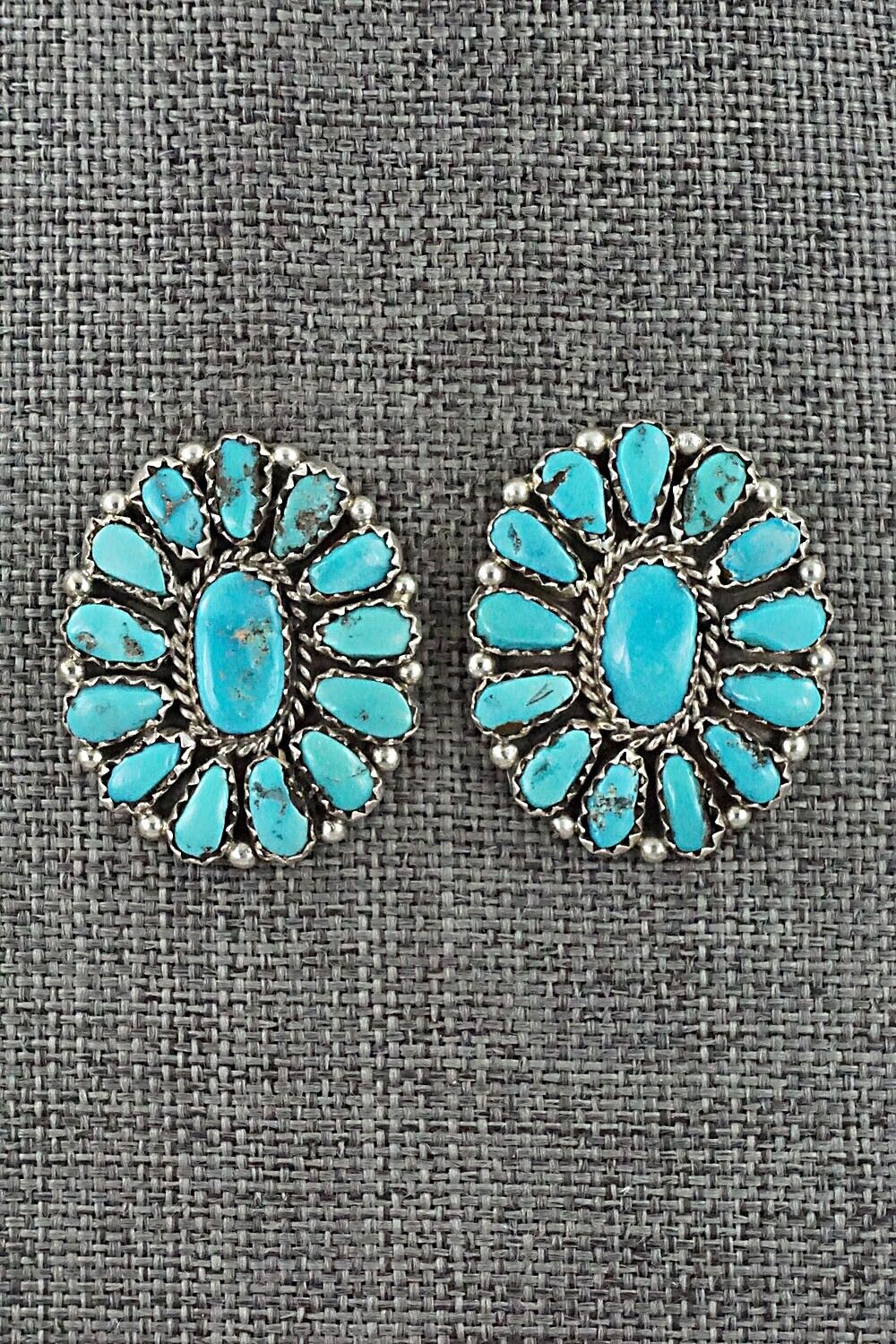 Turquoise & Sterling Silver Earrings - Justina Wilson