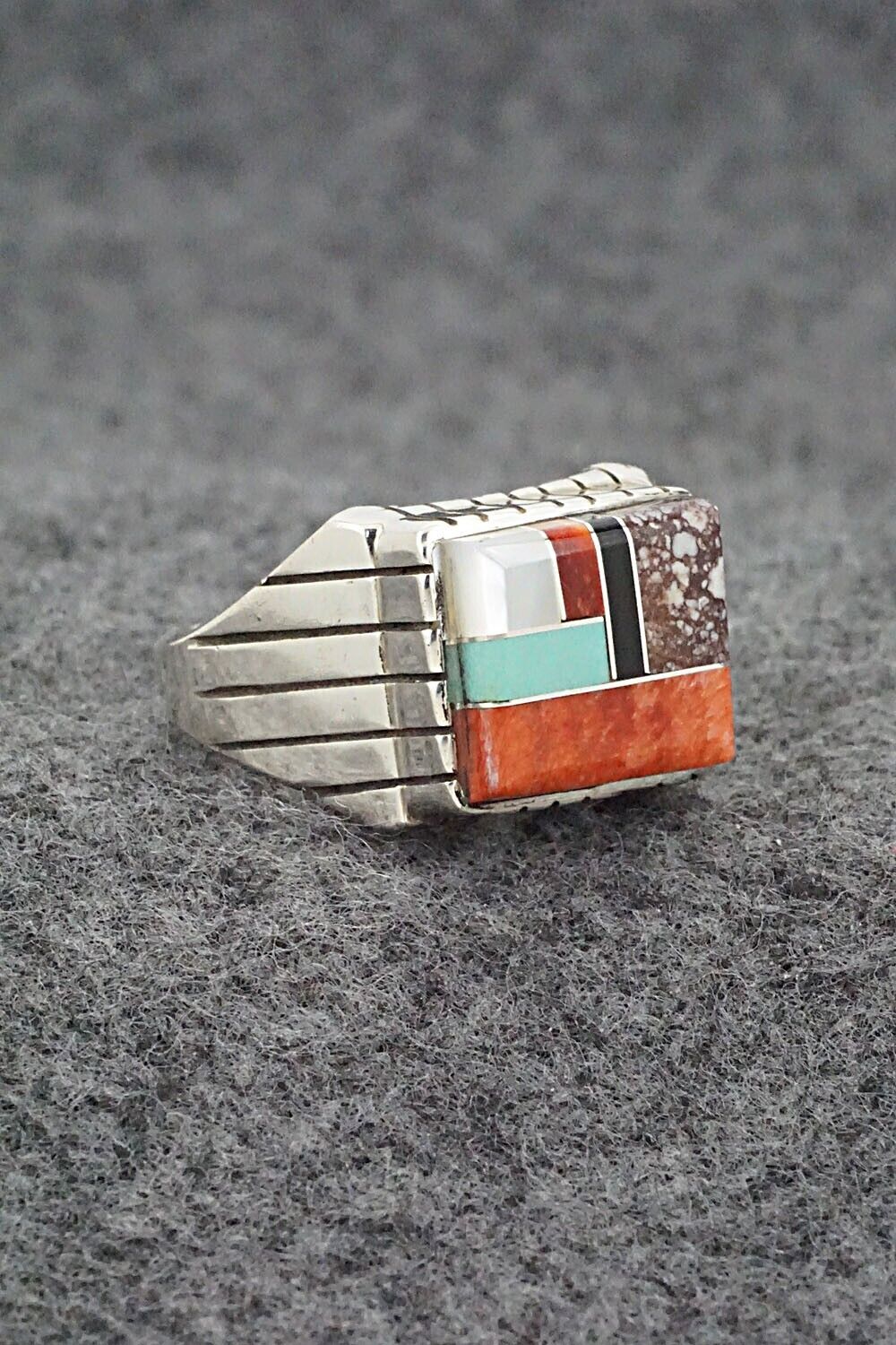 Multi-Stone & Sterling Silver Ring - Trevor Jack - Size 10