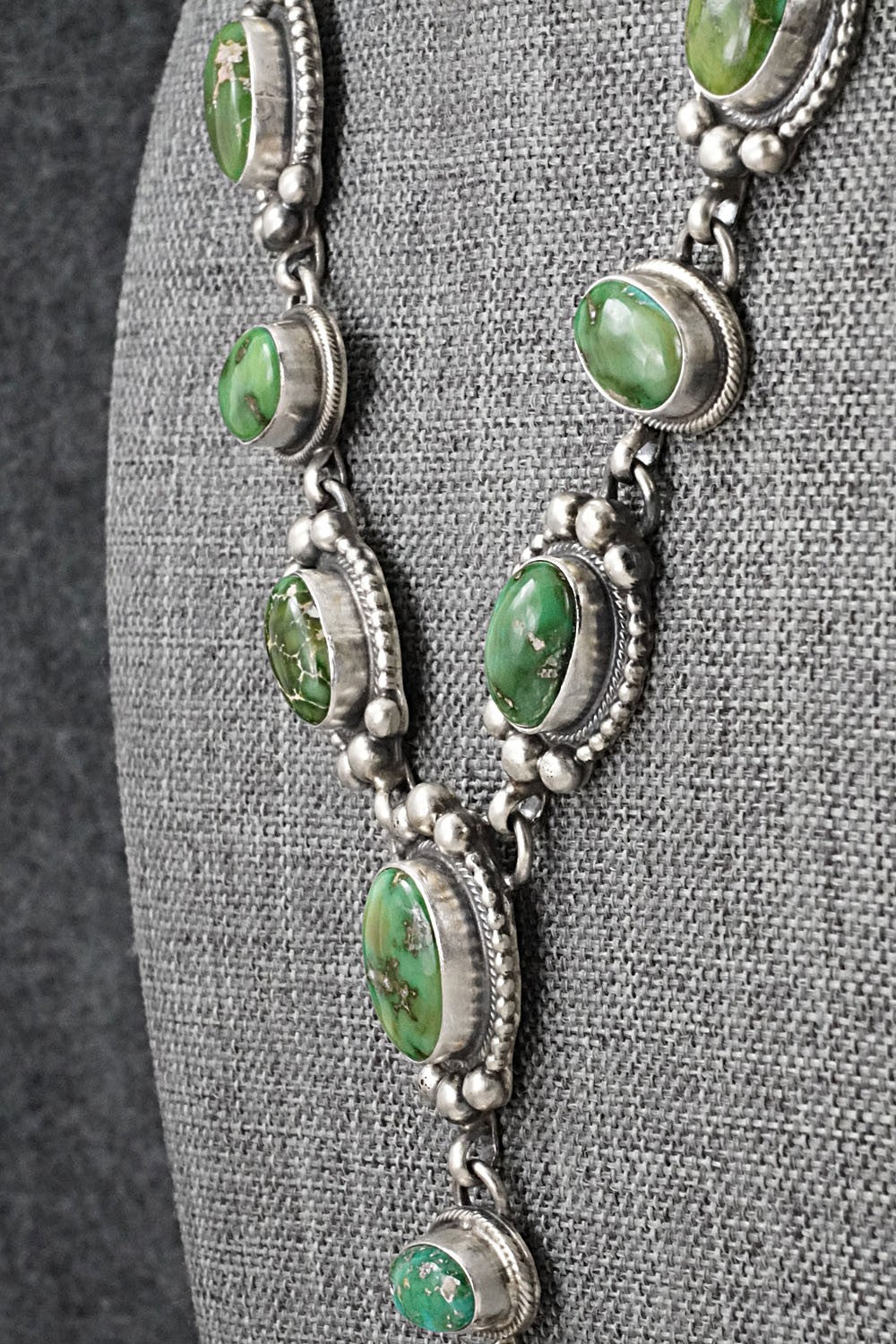Turquoise & Sterling Silver Necklace and Earrings Set - Kathleen Livingston