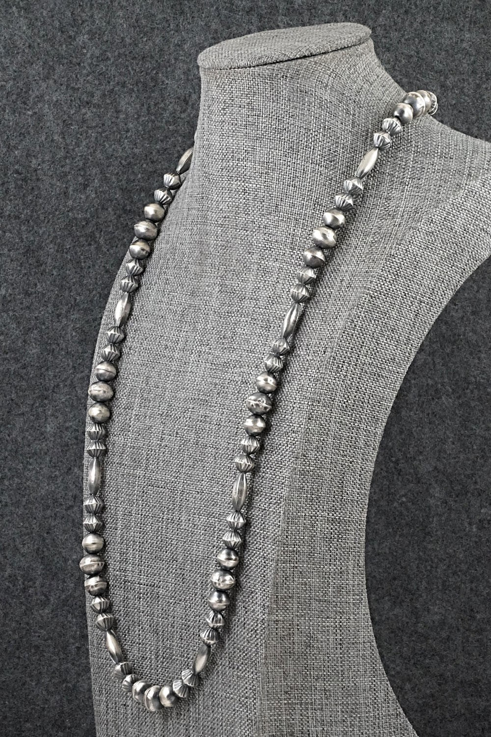 Sterling Silver Navajo Pearl Necklace 26" - Vintage