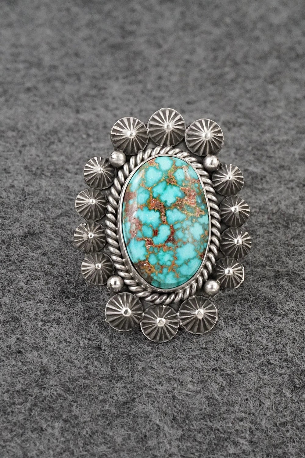 Turquoise & Sterling Silver Ring - Michael Calladitto - Size 7.5