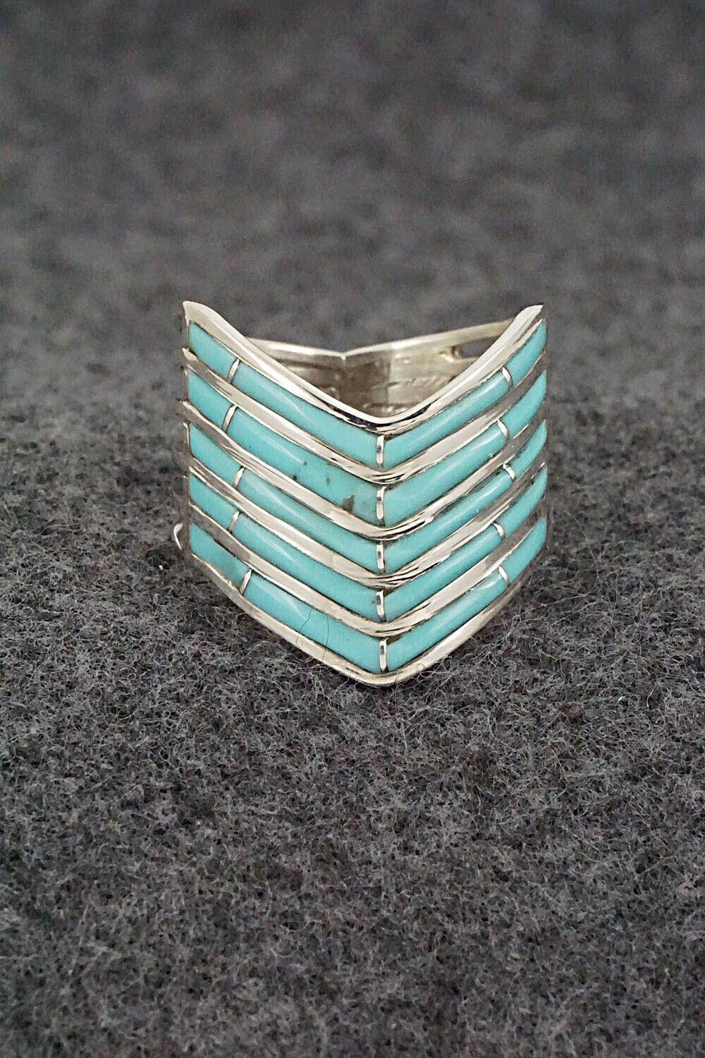 Turquoise & Sterling Silver Ring - Andrew Enrico - Size 9.5