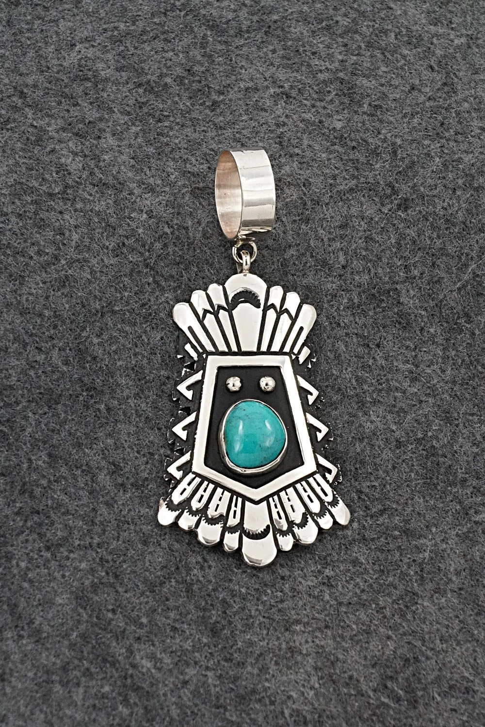 Turquoise & Sterling Silver Pendant - Rosita Singer