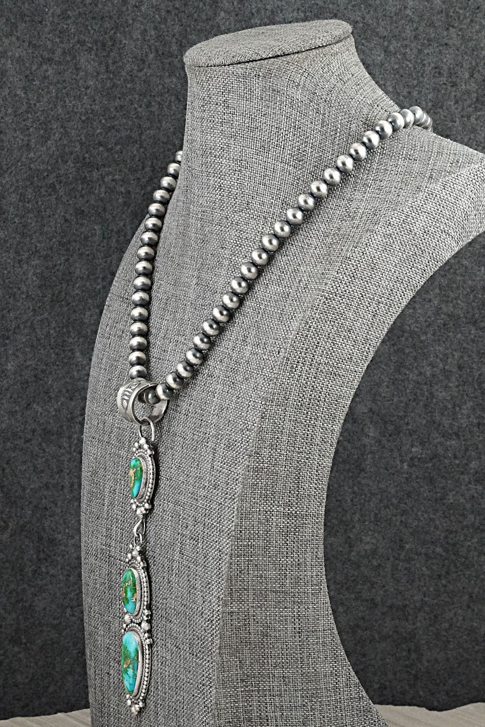 Turquoise & Sterling Silver Necklace - Tom Lewis