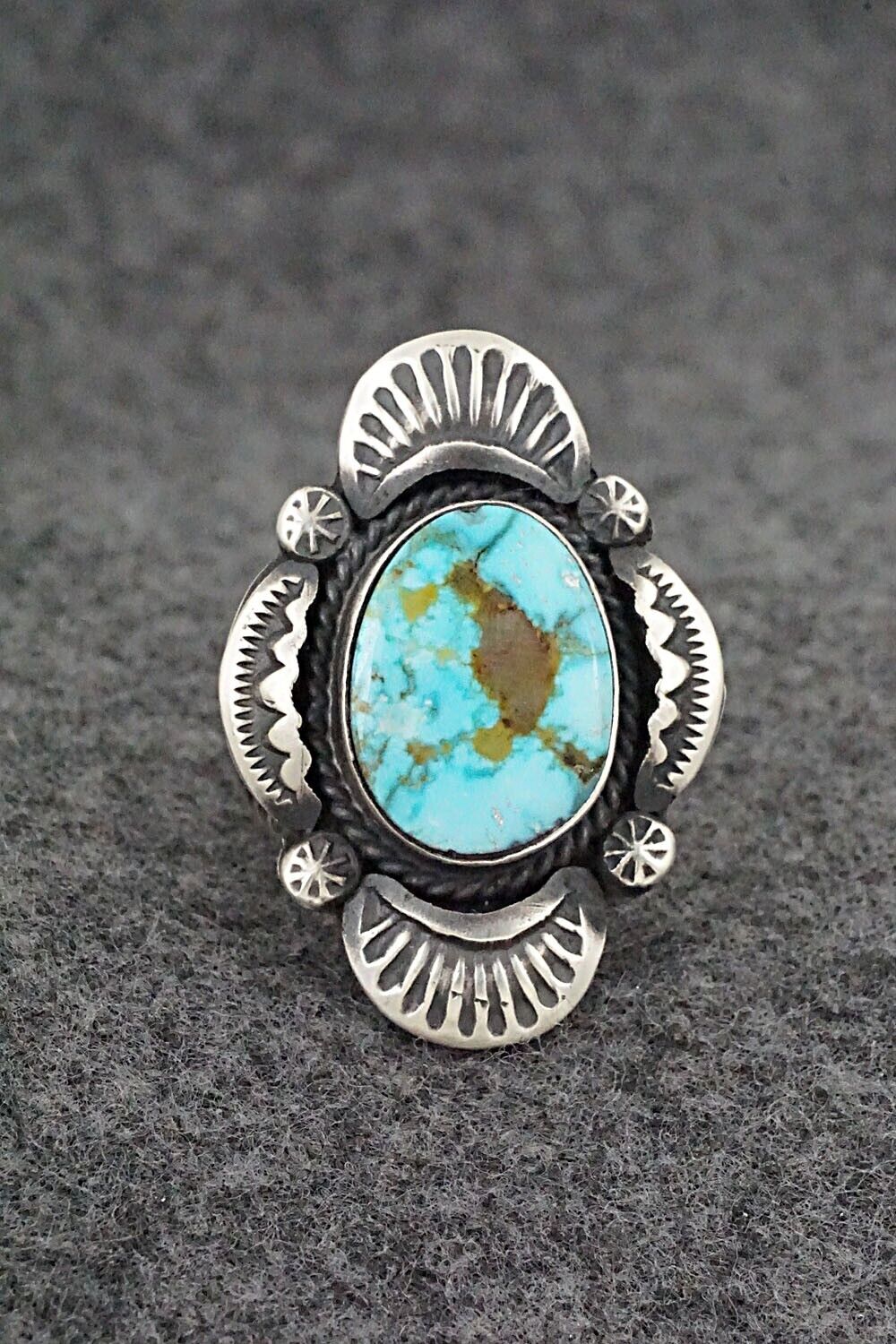 Turquoise & Sterling Silver Ring - Gilbert Tom - Size 7
