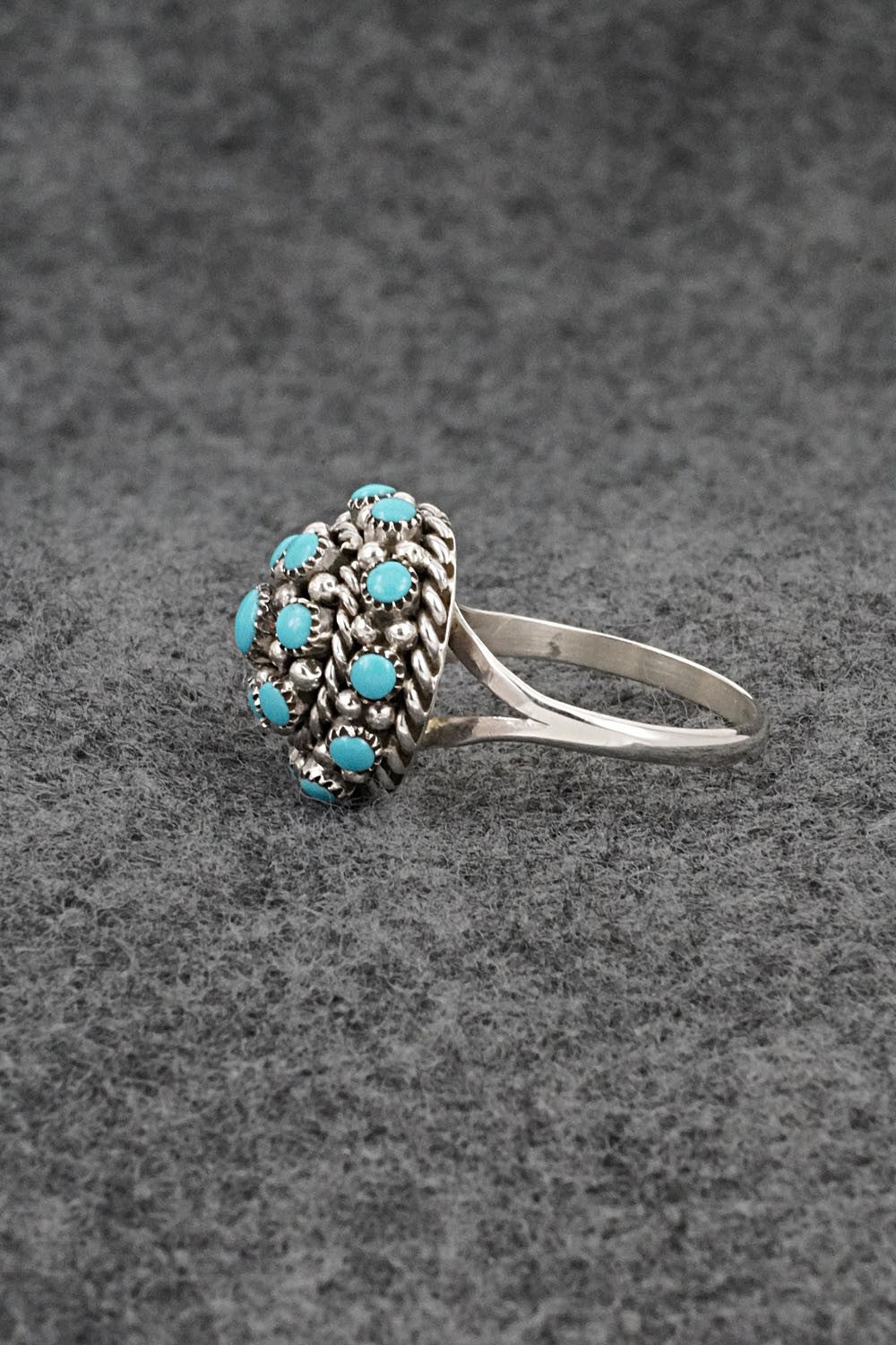 Turquoise & Sterling Silver Ring - Dickie Charley - Size 7.5