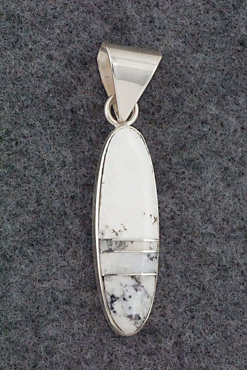 White Buffalo & Sterling Silver Pendant - Harold Smith