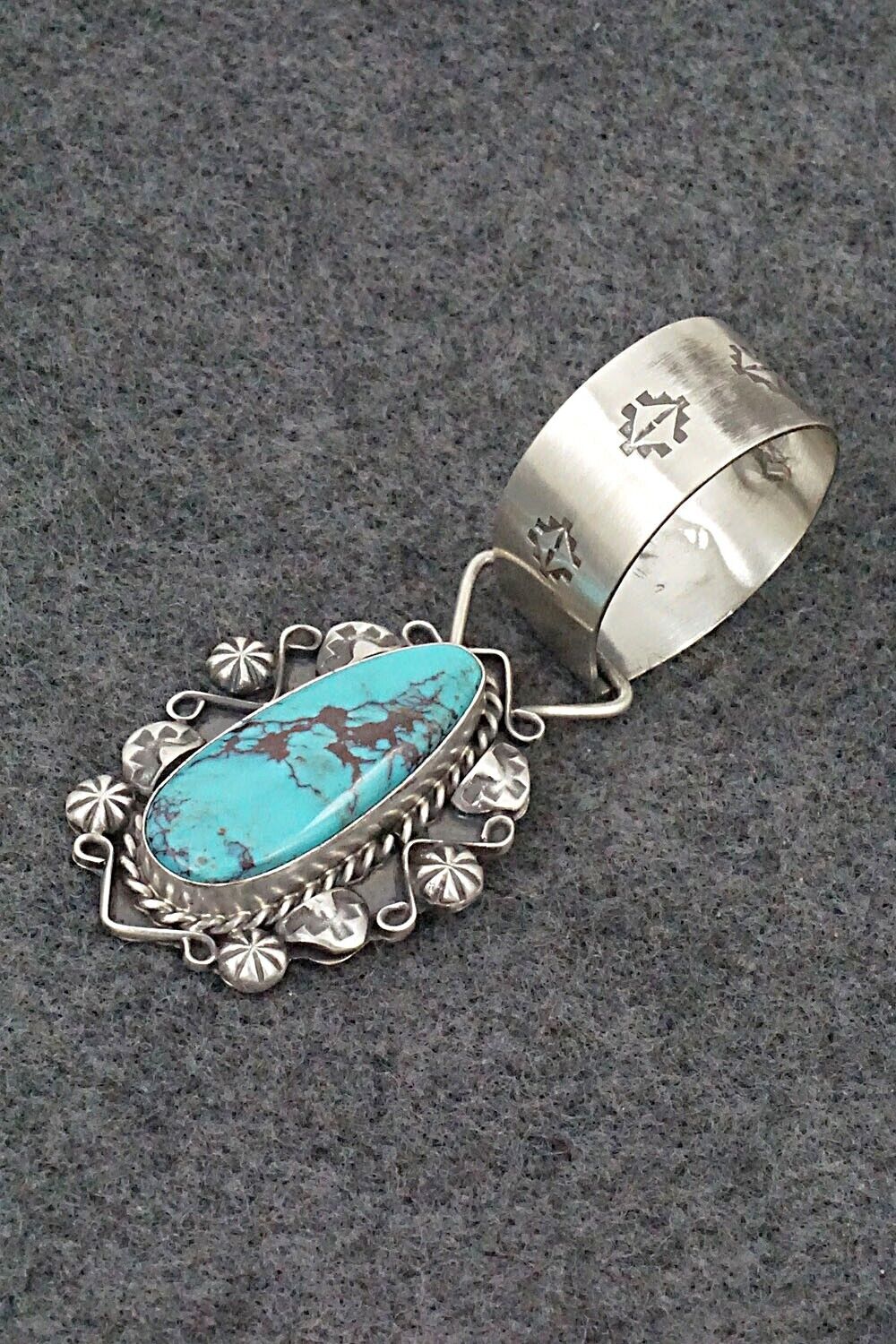 Turquoise and Sterling Silver Pendant - Wilson Dawes