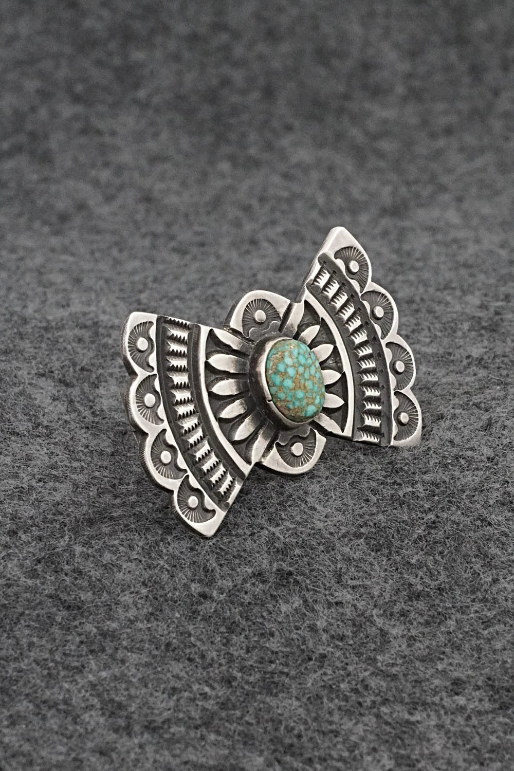 Turquoise & Sterling Silver Ring - Calvin Martinez - Size 8