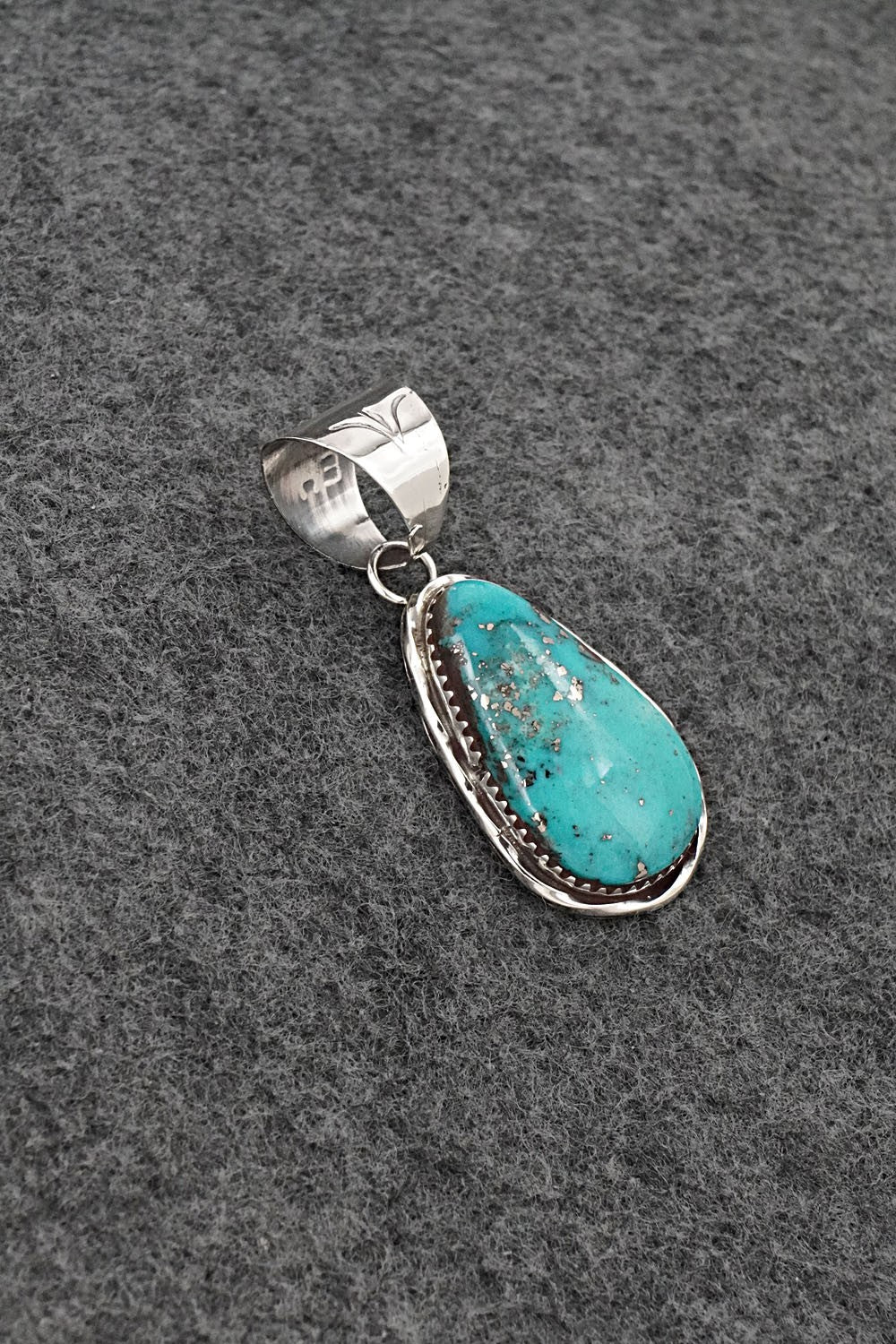 Turquoise & Sterling Silver Pendant - Ernest Hawthorne