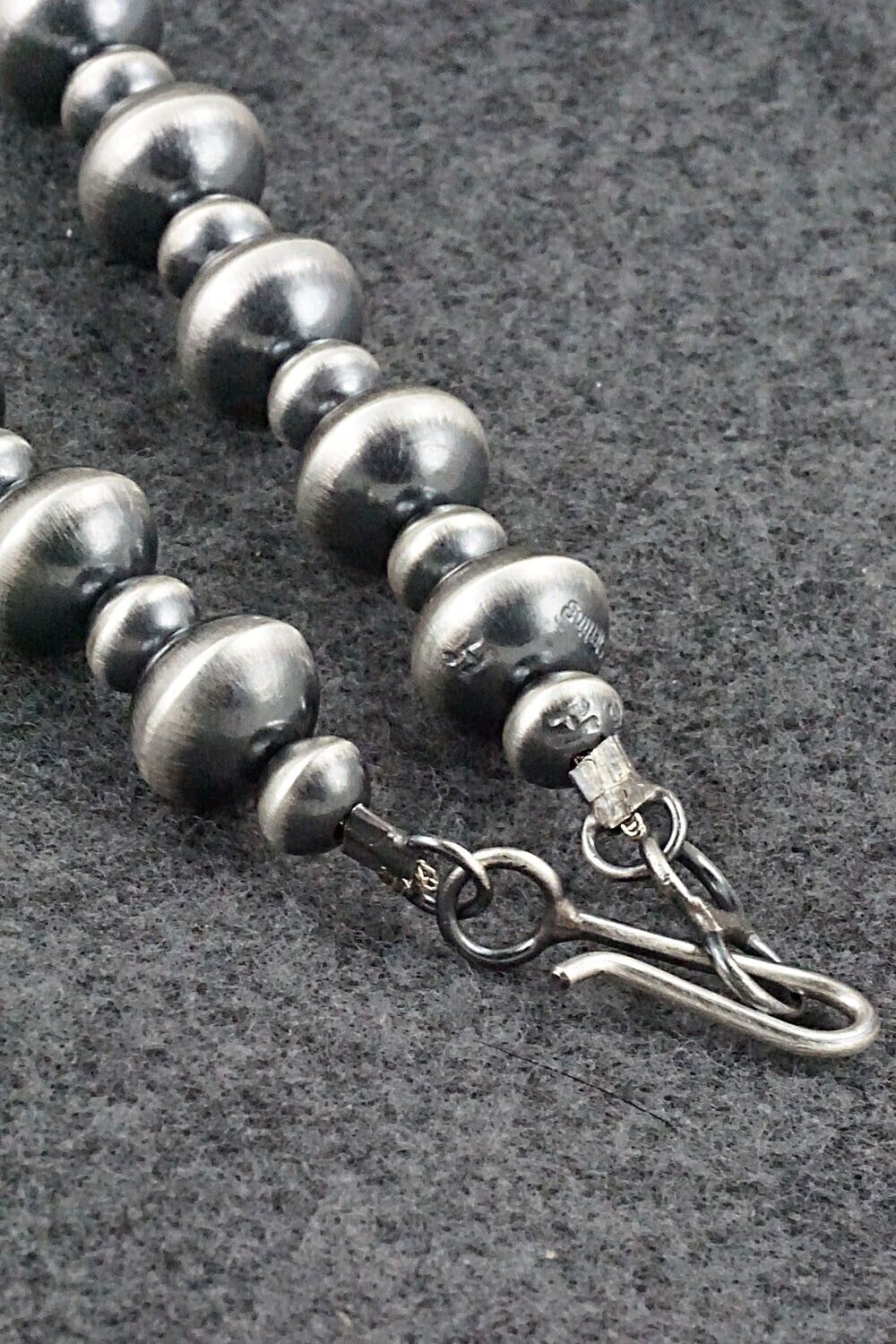 Sterling Silver Navajo Pearl Necklace 24" - Tonisha Haley