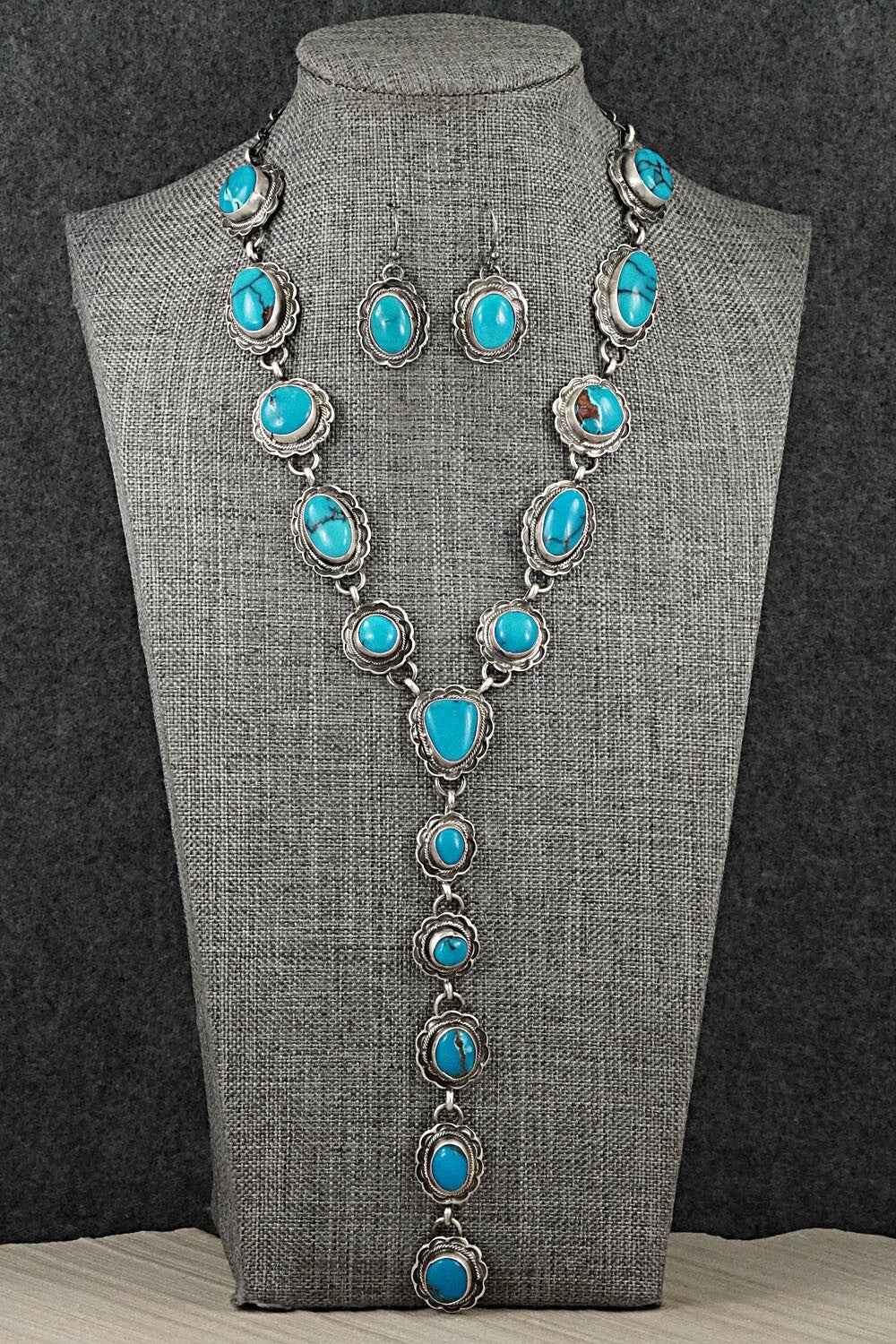 Turquoise & Sterling Silver Necklace Set - Bobby Johnson