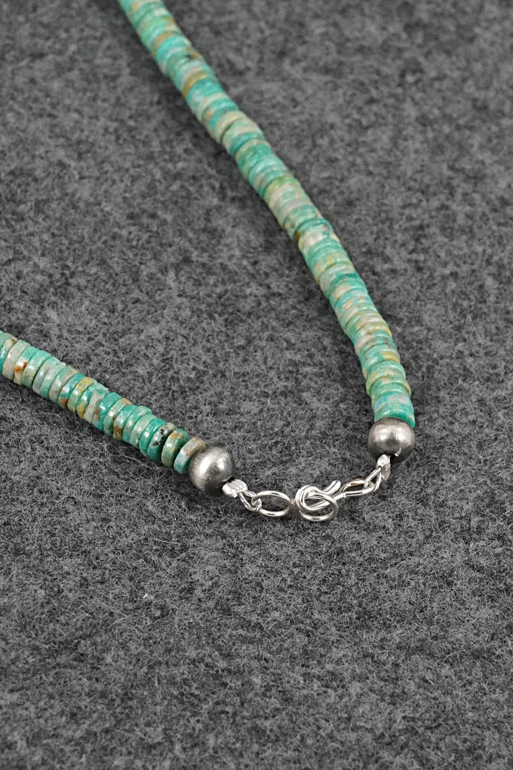 Turquoise & Sterling Silver Necklace 17" - Doreen Jake
