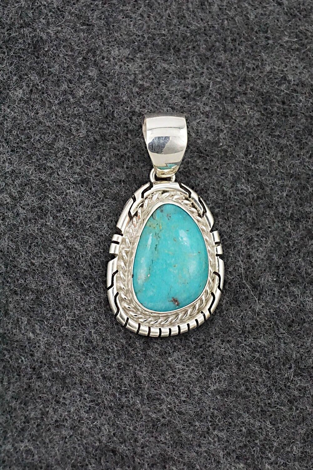Turquoise & Sterling Silver Pendant - Johnny Frank