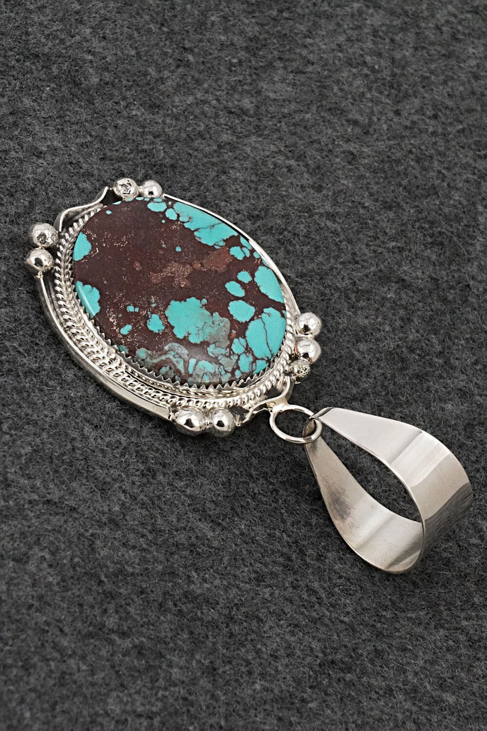 Turquoise & Sterling Silver Pendant - Leslie Nez