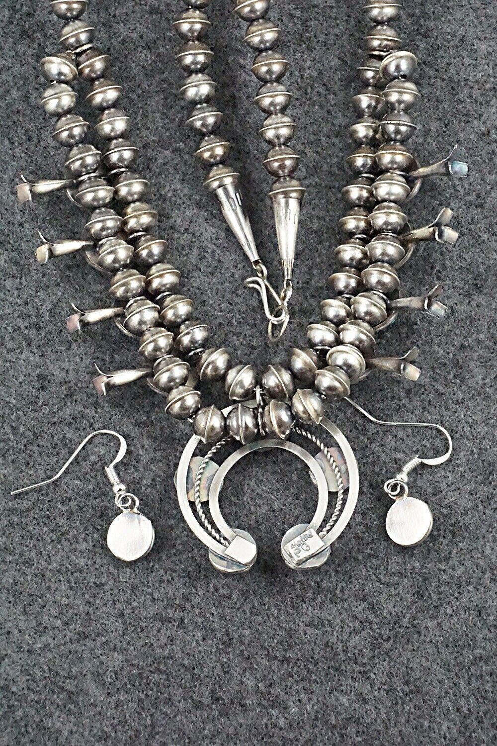 Turquoise & Sterling Silver Mini Squash Blossom Set - Phil Garcia