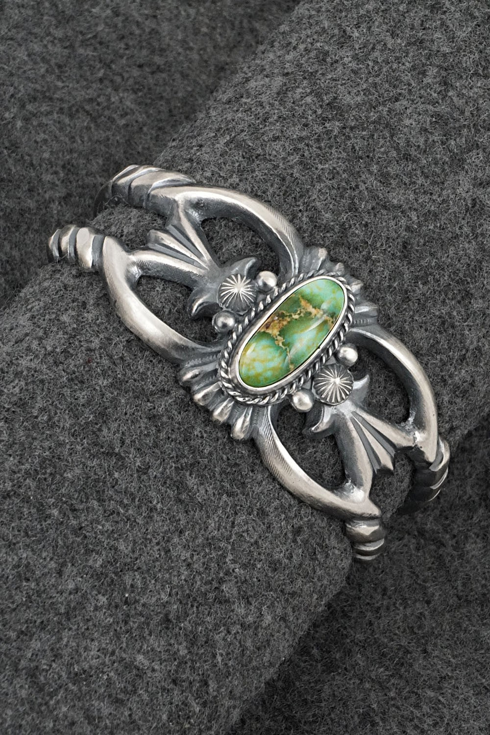 Turquoise & Sterling Silver Bracelet - Harrison Bitsue